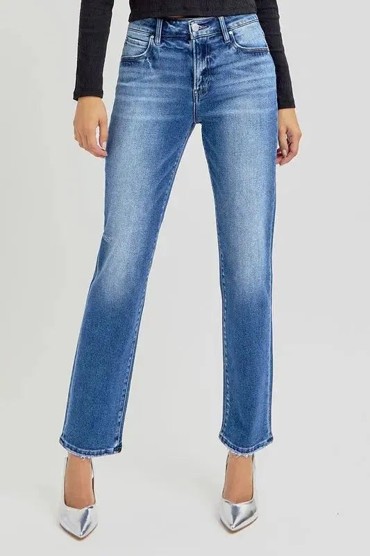 RISEN Mid Rise Ankle Tapered Jeans for Women Casual Style - Love Salve